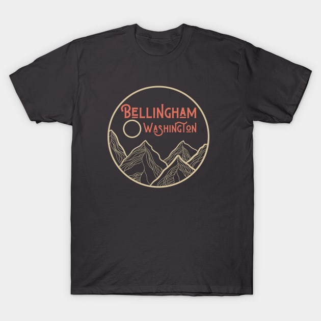 Bellingham Washington PNW Mountain Love Gift Design T-Shirt by Hopscotch Shop Gifts